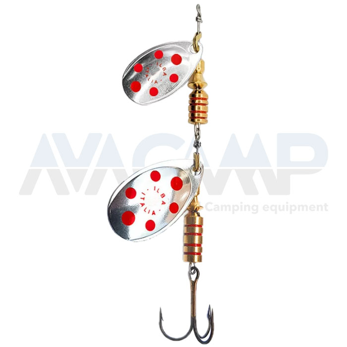 Spinner ILBA TONDO TANDEM SILVER RED N 4+5 gr.23 cm.12.5